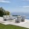 Armen Living Monk 4 Piece Outdoor Patio Furniture Set in Black Aluminum and Gray Wicker with Gray Cushions 840254332478 - alternate 7